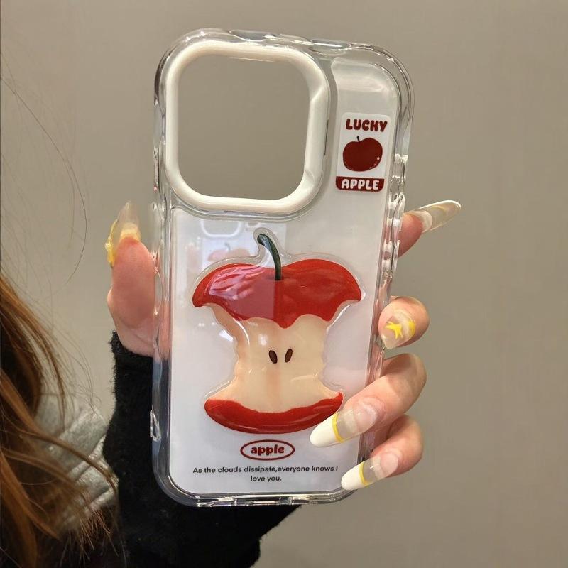 Three Dimensional Apple Pear Core Three In One Colorful Suitable for Apple 16 15 Iphone13 XR  Huawei Mobile Phone Case