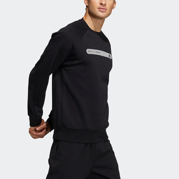 Adidas Training Sweatshirt with Reflective Logo Print Men Tops Black GP0995