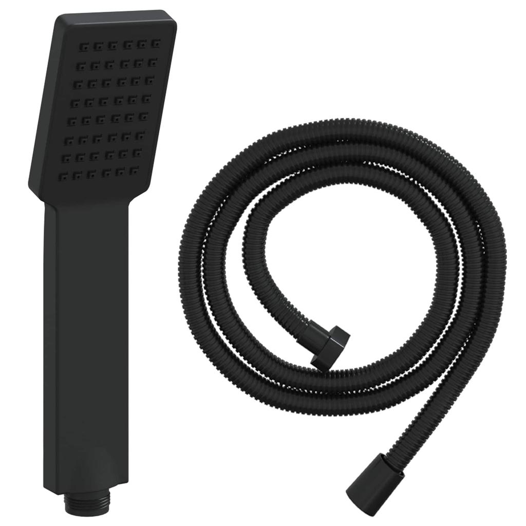 Shower Head Set Black 150 cm Stainless Steel