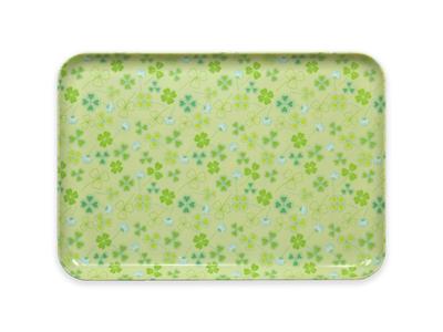 TATSU-CRAFT NR Tray, Medium, 33cm, Clover Green, with Non-Slip Surface, Microwave-Safe, Plastic Tray, Suitable for Serving, Cafés, and Kitchens,