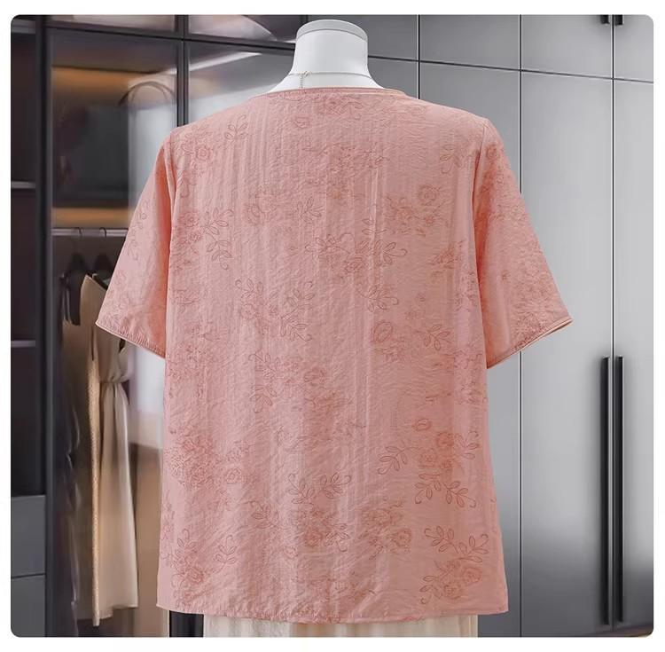 Mother's Day Retro Embroidered Short-Sleeve T-Shirt - Fashionable, Loose, and Versatile Summer Top