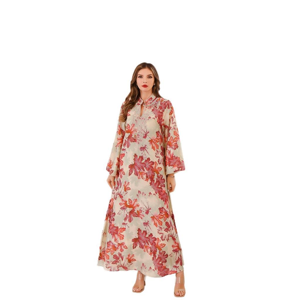 Summer Women's Breathable Printed Maxi Dress, Loose Casual Big Swing Long Dress