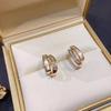 S925 Sterling Silver Double Layer Rhinestone Shell Earrings - Elegant Light Luxury for Women