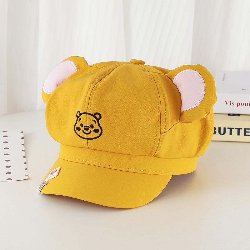 New cute cat ears and Bere octagonal hat children's cartoon versatile wide brim face newsboy hat