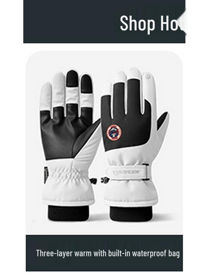 Winter Ski Touchscreen Gloves - Windproof, Cold-Proof, Plus Velvet for Men and Women