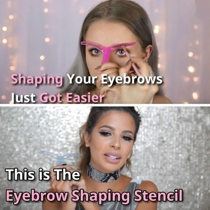 8pcs/set Eyebrow Shaping Template Helper Eyebrow Stencils Kit Grooming Card Eyebrow Defining Makeup Tools Mask