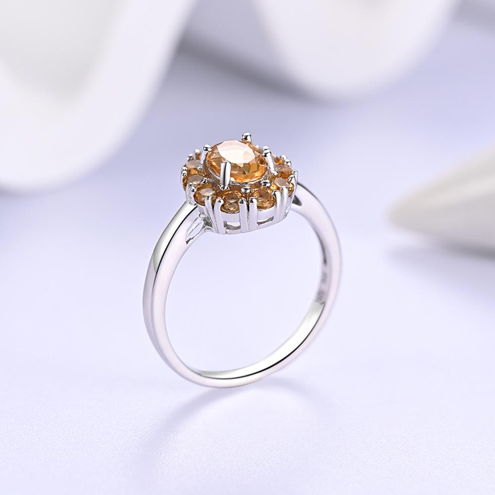 Brilliant and Elegant Natural Citrine 925 Sterling Silver Ring for Ladies' Birthday and Anniversary Gifts