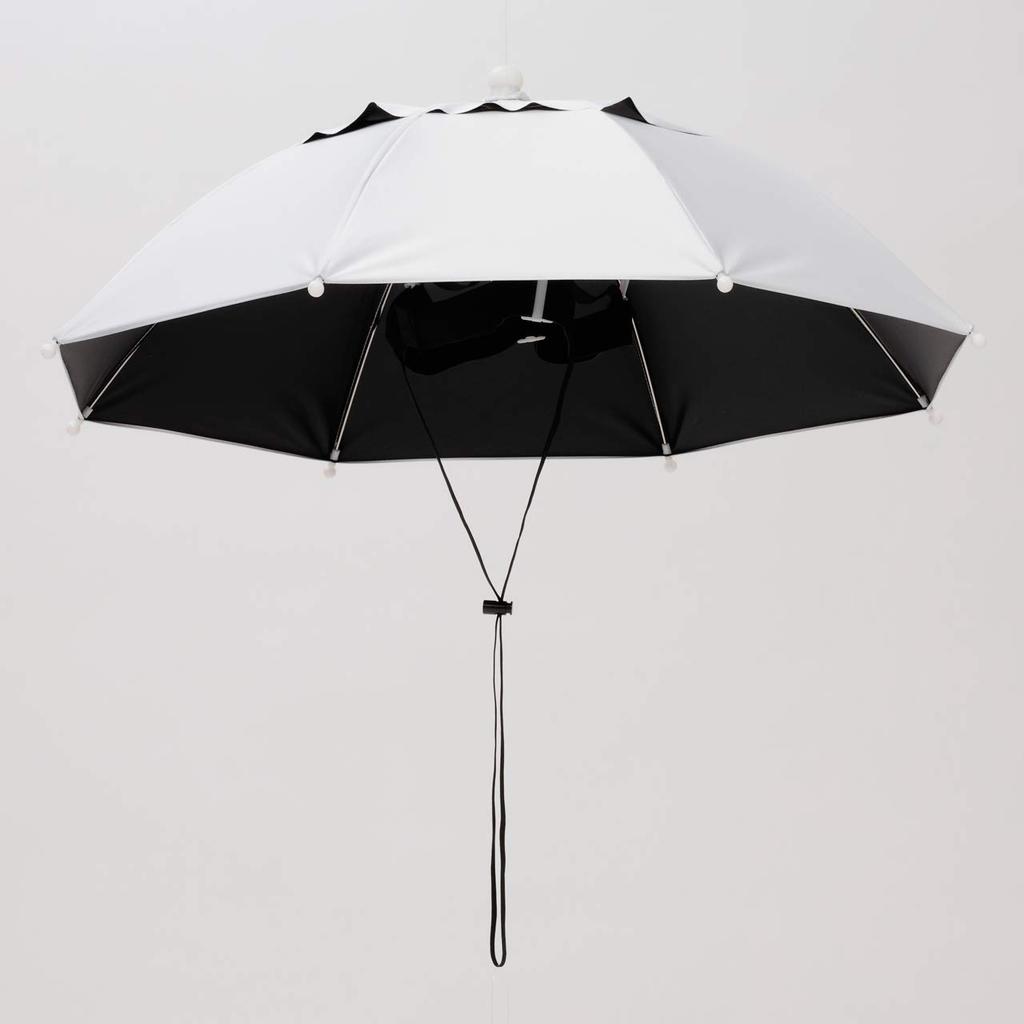 Hat Umbrella A parasol that you wear on your perfect for (Hat Umbrella) - hat, fishing, farming, gardening, etc. LIEBEN-3810 (White/Black)