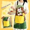 Cute Cartoon Cat Dog Apron With Large Wipe Hand Pocket Waterproof Sleeveless Bib Apron For Kitchen Cooking Household Cleaning