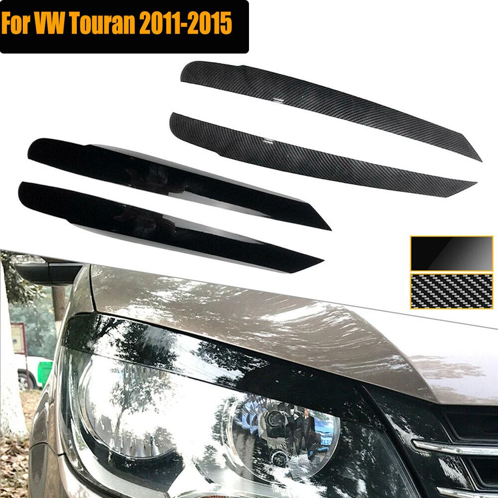 2PCS For Volkswagen VW Touran 2011-2015 Headlights Eyebrow Cover Head Lamp Eyelids Stickers Trim Decoration Car