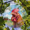 2D Rooster Wind Spinner Kinetic Metal Garden Decor for Outdoor Farmhouse Patio Yard No Battery Required Unique Gift Idea