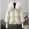 Women S Short Winter Padded Cotton Coat With Oversized Fur Collar Loose Fit