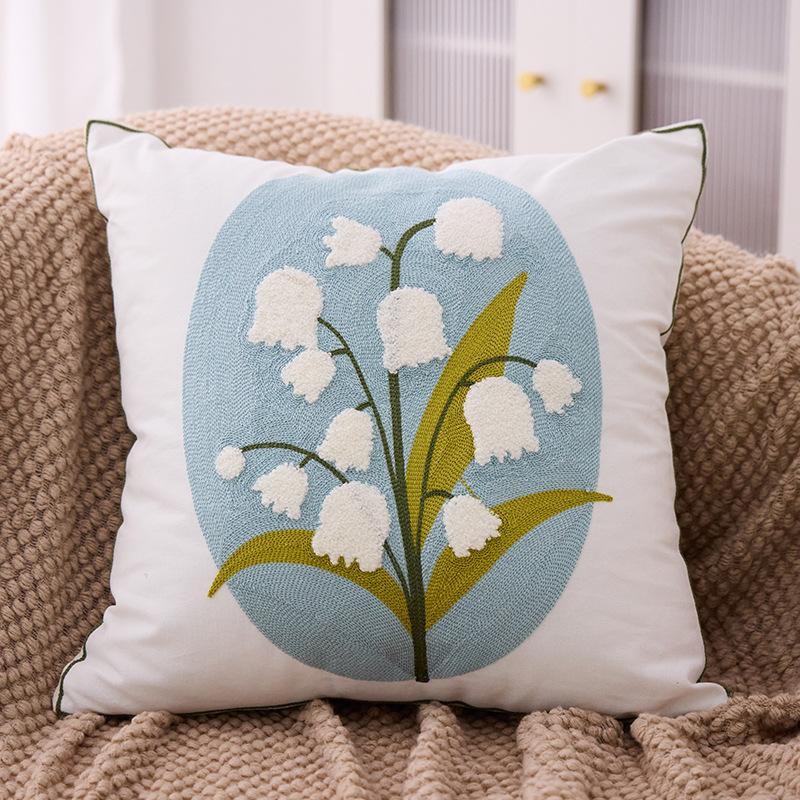 Embroidered Towel Cushion Pillow, Dropshipping, Ins-style Sofa Pillow, Home Bedside Cushion