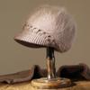 Autumn and Winter New Women's Knitted Hat Winter Thickened Rabbit Fur Medium and Old Hat Fleece Ear Protector Wool Hat