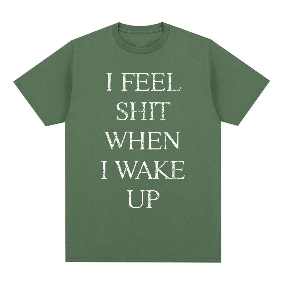 Yungblud I Feel Shit When I Wake Up TShirts Unisex Clothing Fashion Hip Hop Short Sleeves T Shirt Cotton Casual TShirt Streetwear