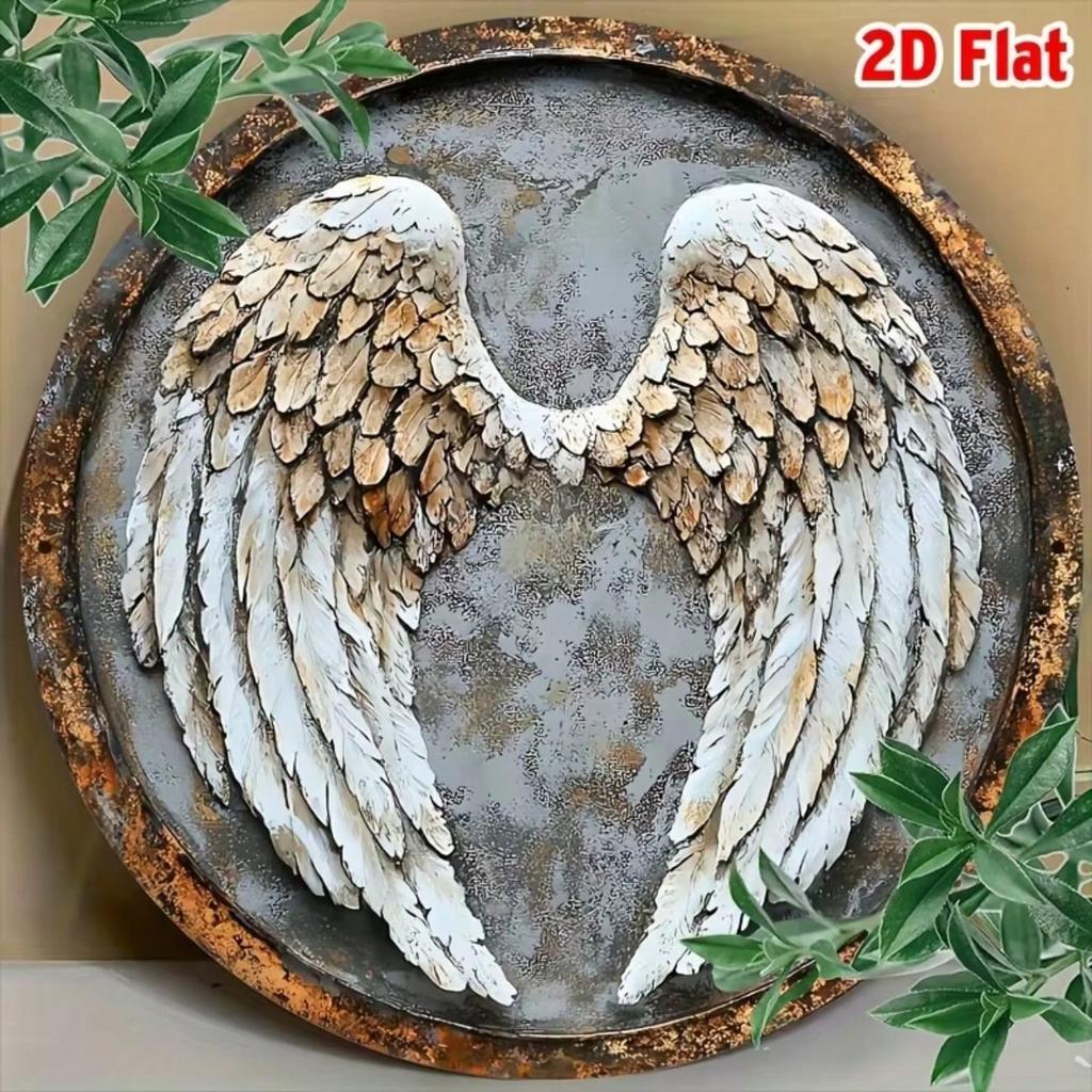 Vintage Angel Wing Metal Wall Art 8 Inch Rustic Iron Decor for Home Bar Kitchen Office