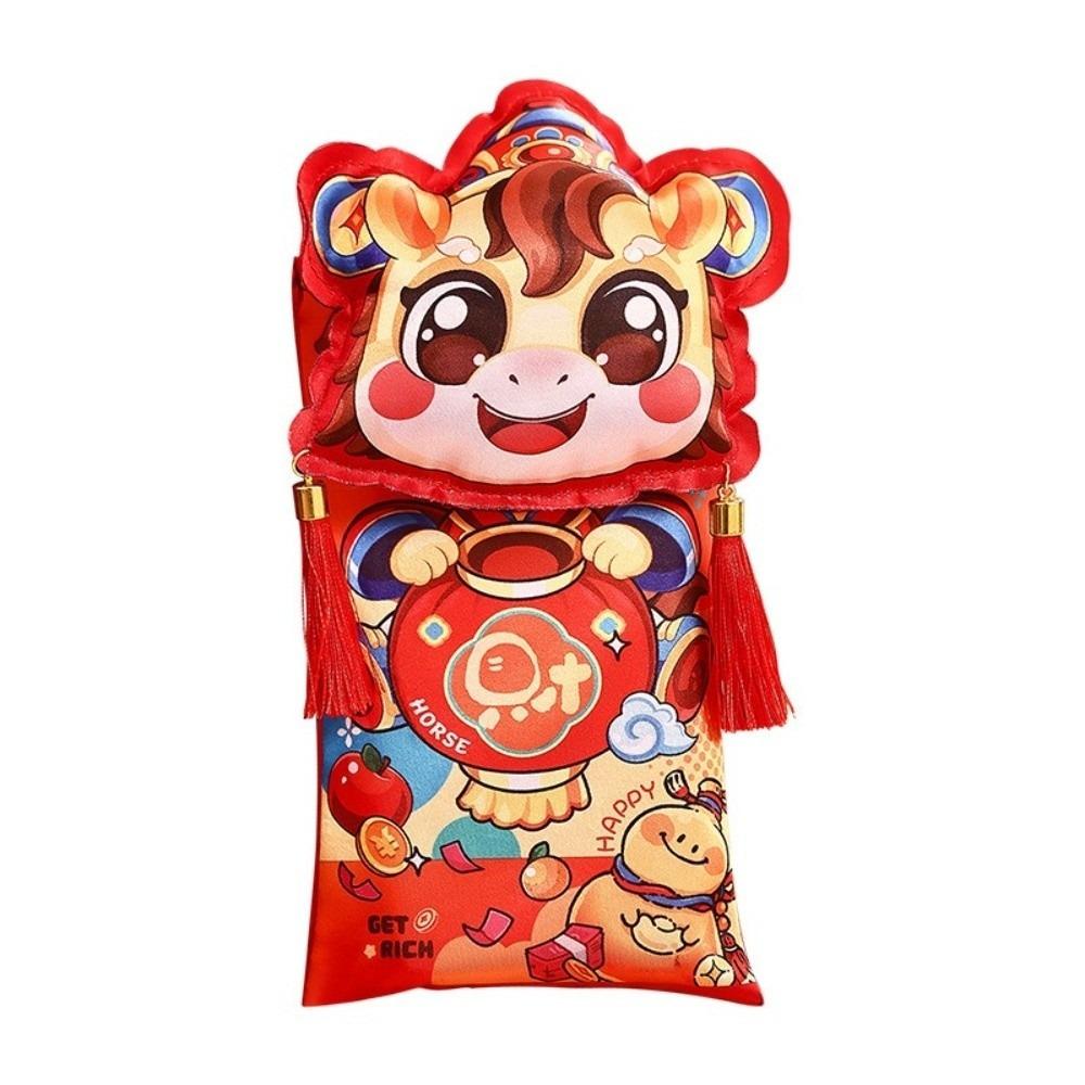 Cartoon Money Pocket With Shoulder Straps Red Envelope New Year's Blessing Bag  Wedding Birthday