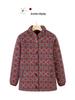 Floral Velvet-Lined Winter Coat for Middle-Aged and Elderly Women