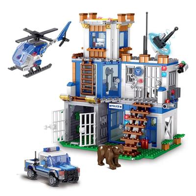 City Police Station Building Set Blocks Craft Toys DIY Toys Car Decoration Crafts Animation Derivatives Children Toys