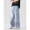 Mingge | Spring and Summer New Multi-pocket Tooling Jeans Men's American Retro Trendy Brand Loose Straight Trousers