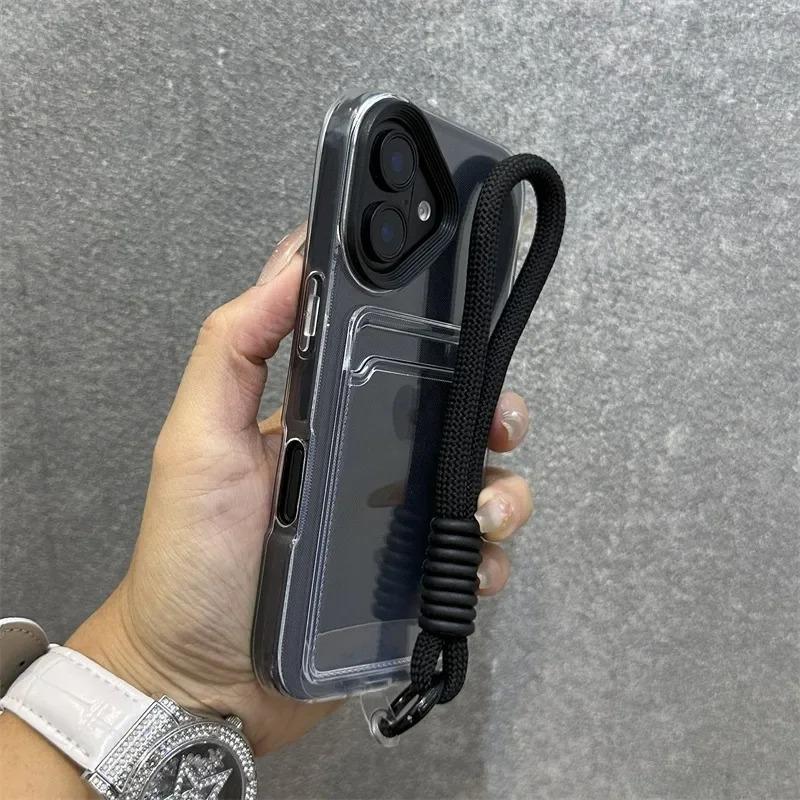 Applicable To iPhone11promax Simple Transparent Card Case Mobile Phone Case Lanyard Apple 11 Silicone 11 Anti-drop 11 Sets