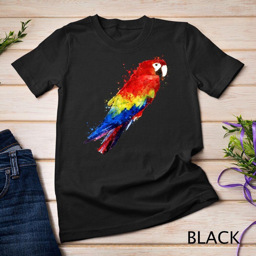 Watercolour Colourful Scarlet Macaw Parrot Bird Painting Unisex T-shirt