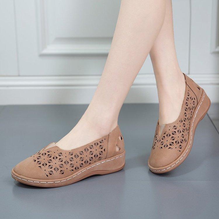 Elegant Women's Non-slip Loafers Sandals - Casual Hollow Out Breathable Fashion Hundreds of Comfortable Cushioned Flat Shoes