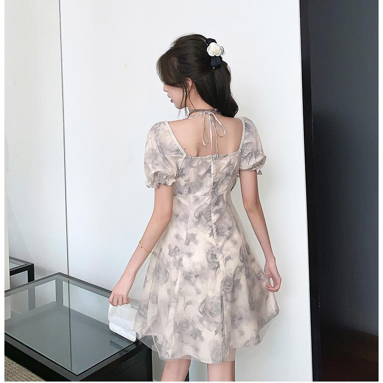 Women's Summer Mesh Patchwork Dress Sweet Spring Elegant Vintage Spring Dresses