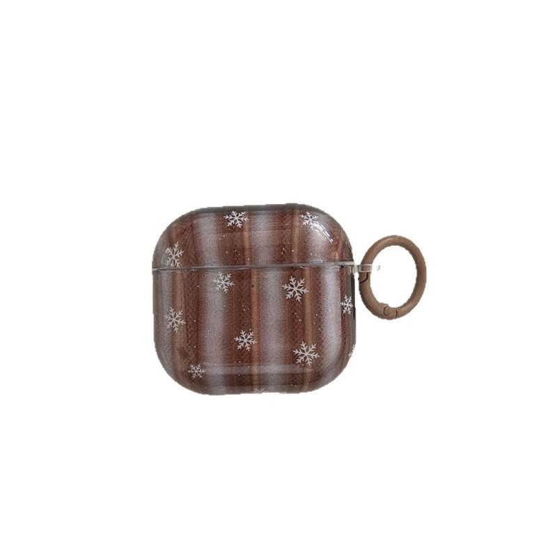 Autumn and winter atmosphere brown snowflake AirPods 1 generation protective case for Apple earphones AirPods Pro1/1 generation