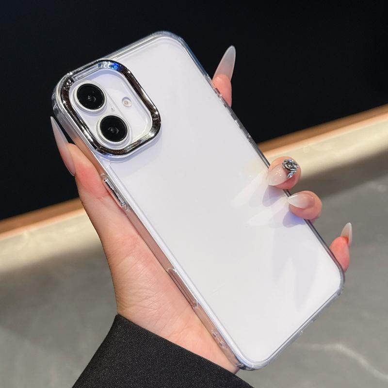 

HD Прозрачный мягкий чехол для телефона TPU для iPhone 16 15 14 Plus 13 12 11 Pro XS Max XR Роскошный прозрачный противоударный чехол с кольцом для линз For iPhone 13 чистый