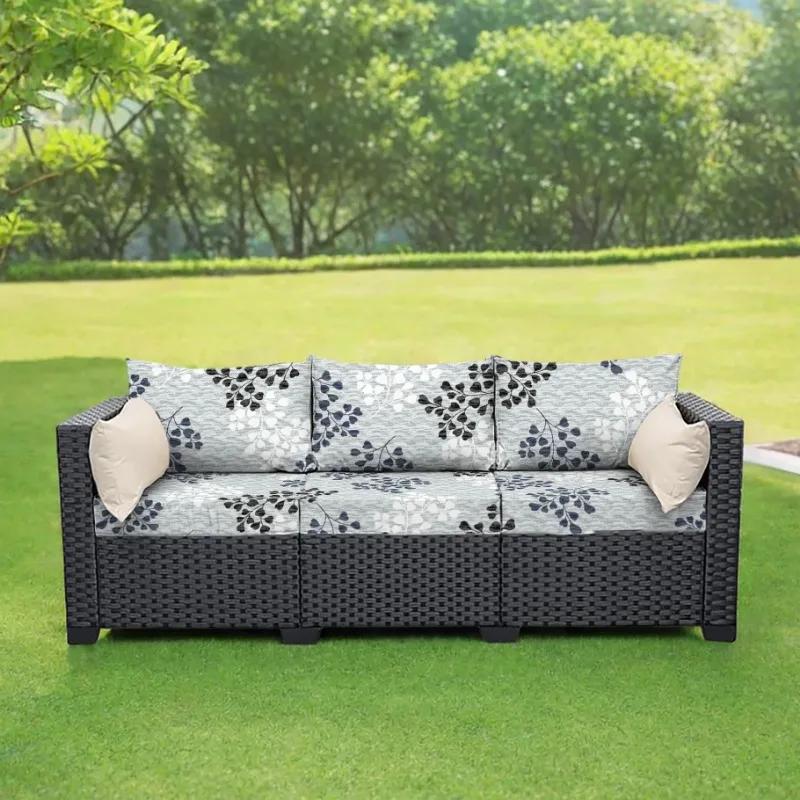 Patio Waterproof Printing Sofa Seat Furniture Protector Slipcover Stretch Sofa Cushion Cover with Elastic Bottom for Living Room