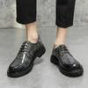 Dress Business Casual Leather Shoes Brown Big Head Shoes Men's Retro Goodyear Platform British Wedding Shoes Factory