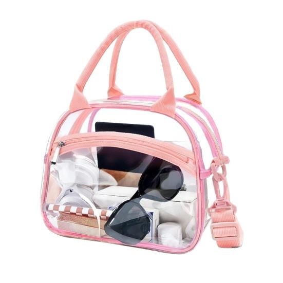 

Прозрачная сумка Прозрачная сумка кроссбоди с регулируемым ремешком Большая вместимость Водонепроницаемая сумка на плечо для пляжного отдыха Концертов розовый