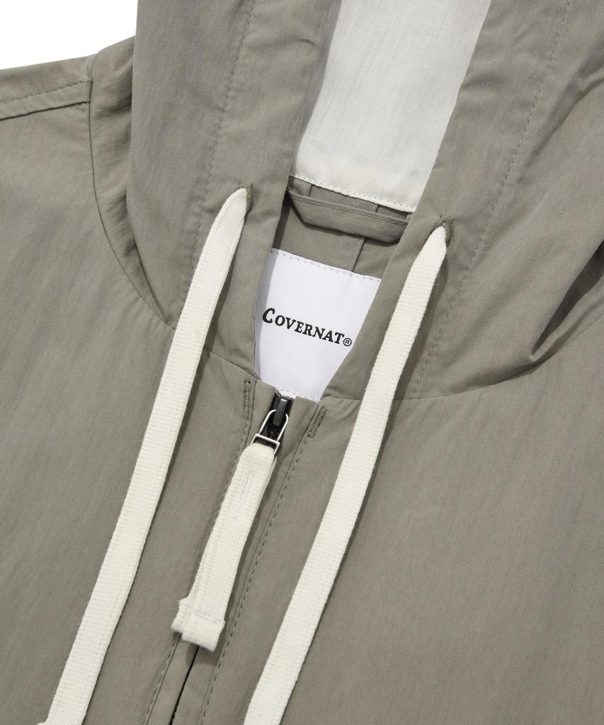 COVERNAT Cotton Hoodie Jacket Beige