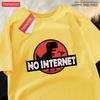 No Internet Fun Little Dinosaur Short Sleeve Mens Cartoons Cotton Tshirt Summer High Quality Clothing Fashion Oversize T-Shirts