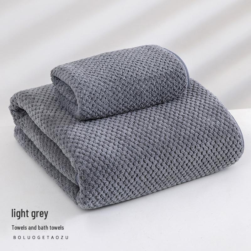 Schnelltrocknendes Korallenfleece 3-teiliges Handtuchset - Saugfähige Baumwolle für Bad, Strand & Zuhause