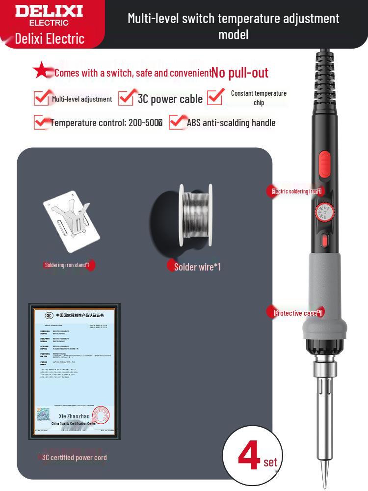 

Delixi Household Electric Soldering Iron Pen - Compact Repair & Welding Tool