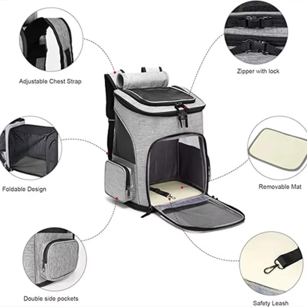 Breathable Pet Backpack Large Capacity Pet Travel Bag Multi-function Cat Carrier  Transport
