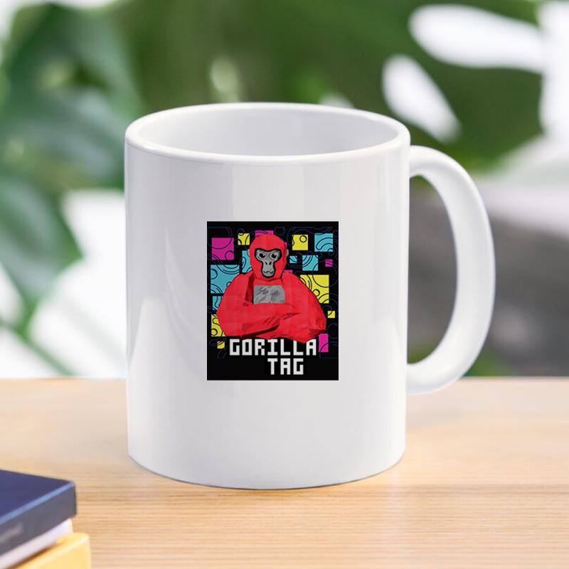 Gorilla Tag Monke Cartoon Mug Monkey Breakfast Milk Cup Drink Tableware Ceramic Coffee Cup Gift Dessert Kawaii Drinkware Kitchen 11oz