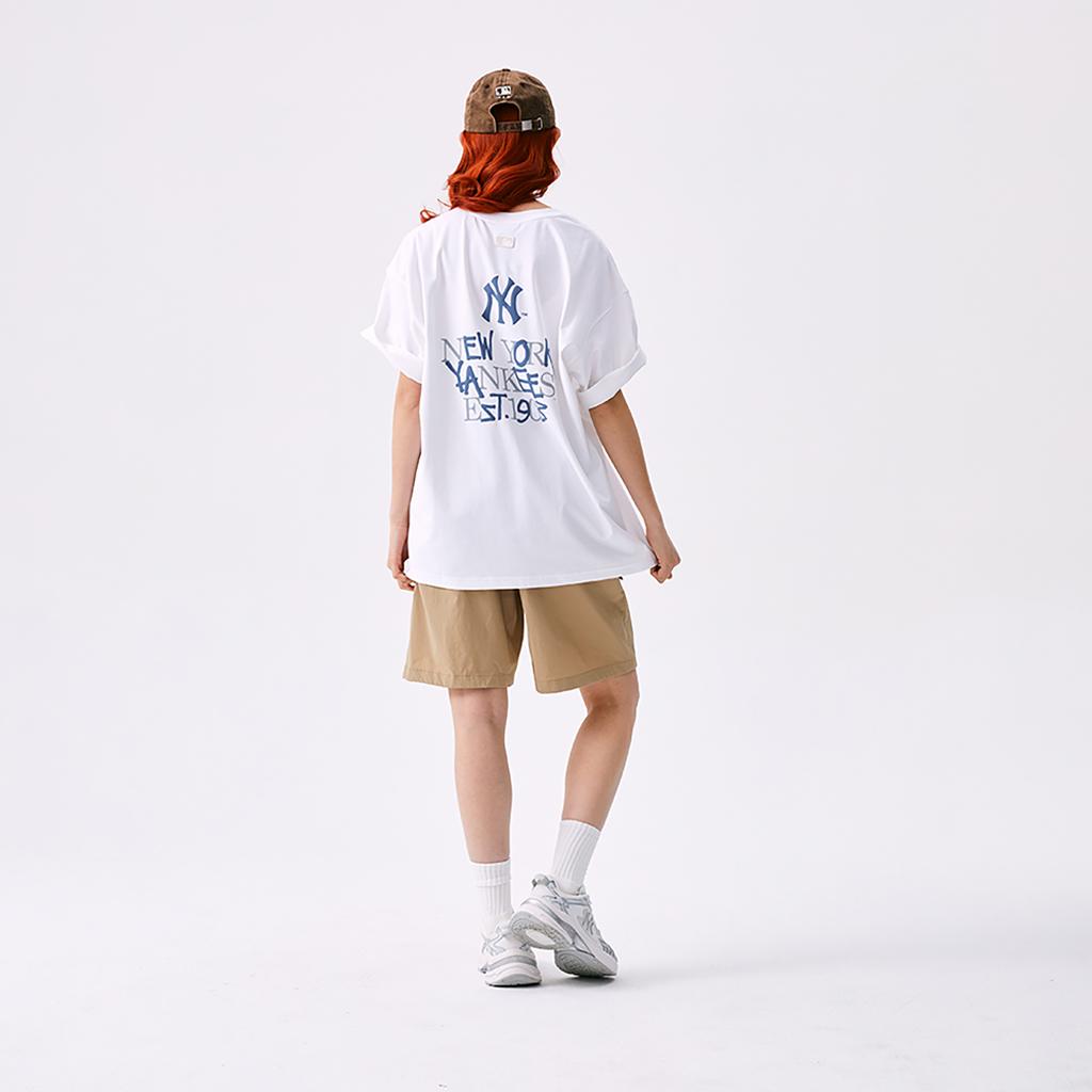 New MLB New York Yankees Basic Collection SS25 T Shirt Unisex White 3ATSB0753-50WHS