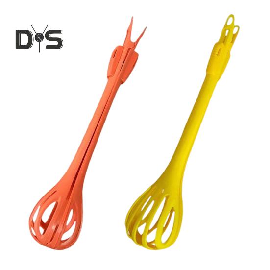 

Многофункциональные кухонные щипцы, венчик для взбивания яиц, зажим для еды, венчик для приготовления пищи, миксер для салата, зажим для хлеба, ручной блендер, ложка-захват 2 в 1 жёлтый/розовый