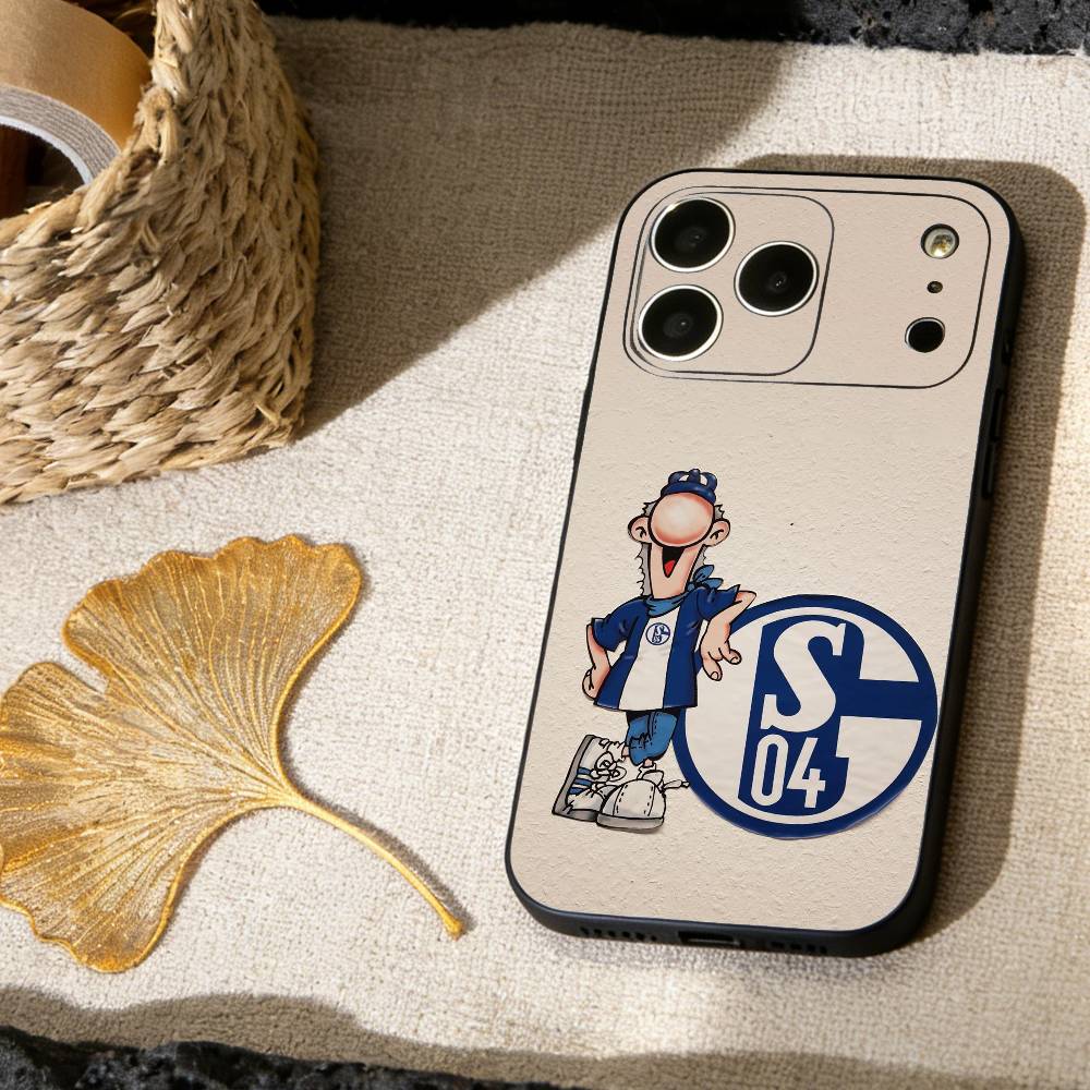 

S-Schalke 04 Team Colors Sleek Phone Case For iPhone 17, 16,15,14,13,12,11 X XR Plus,Others Soft Black Cover iPhone16se4
