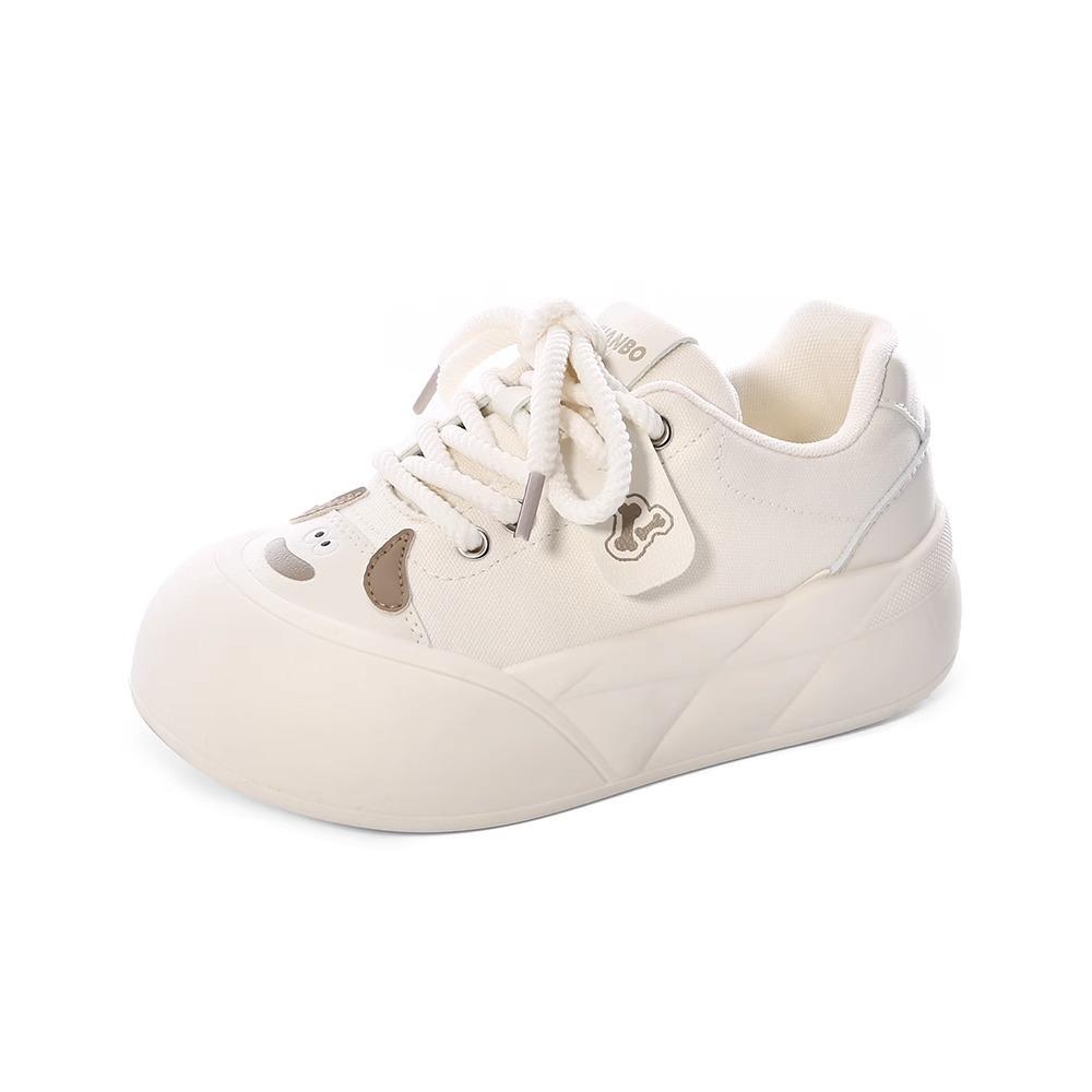 Dopamine Big Head Canvas Shoes Women's 2025 New Spring Versatile Platform White Shoes Niche Shoes Bread Shoes