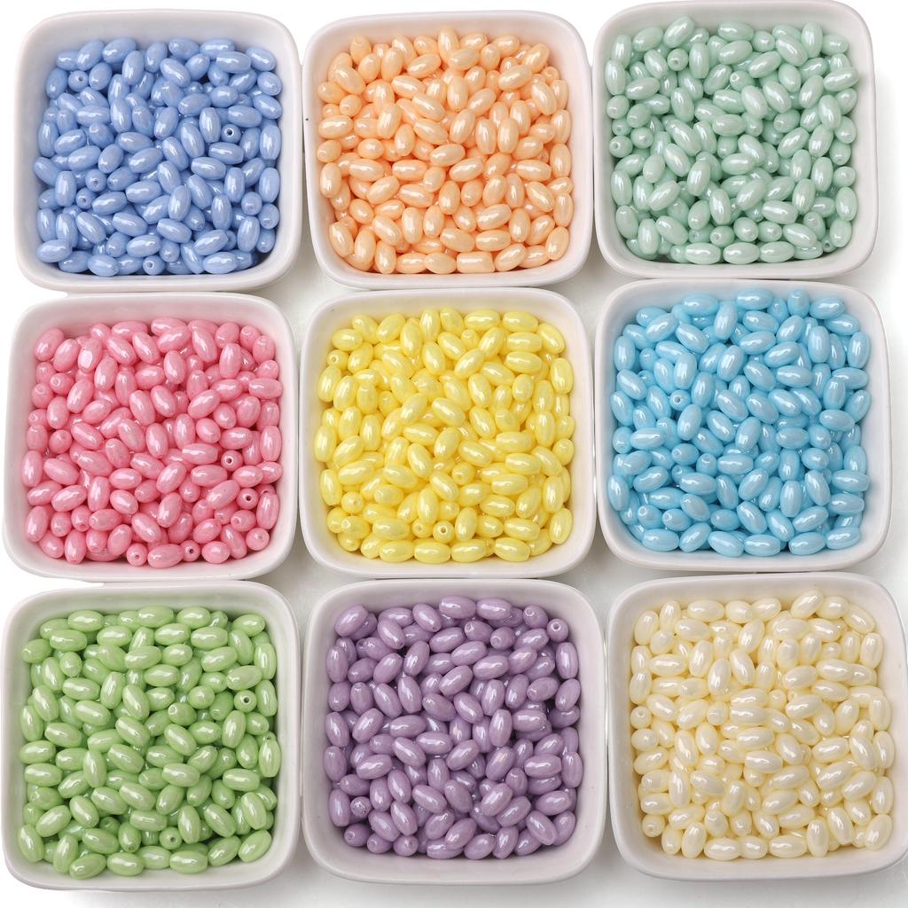 Domestic Glass Solid Color Cream Baked Paint Seed Beads for DIY 52 Pcs