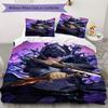 Solo Leveling Pattern Bedding,Quilt Set Quilt Cover Pillowcase Home Birthday Gift(1 * Duvet Cover + 2 * Pillowcase, Without Core)_lx
