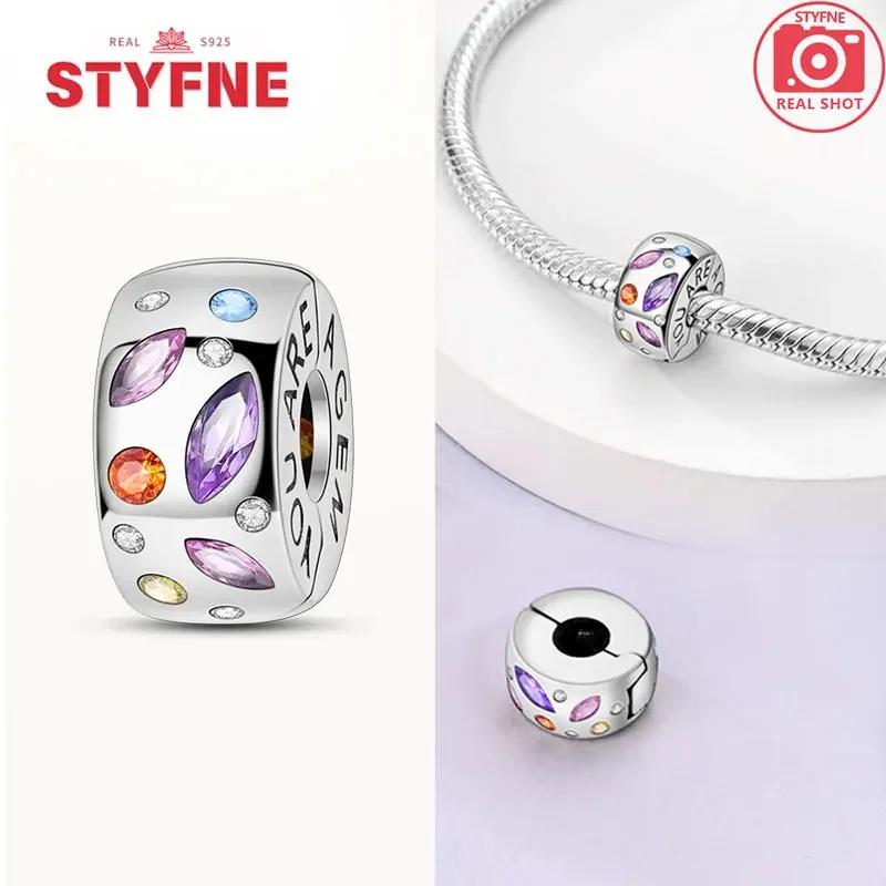 

Genuine copper Clip Charm Bead Charms Heart Bead Charms Stopper Safety Chain for Authentic Bracelets Making Fine Jewellery Gifts for Women Diy