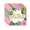 Pink Hawaiian Paper Cups Napkins Plates Tropical Luau Party Supplies Disposable Plates and Party Napkins Tropical Palm Leaf and Hibiscus Aloha