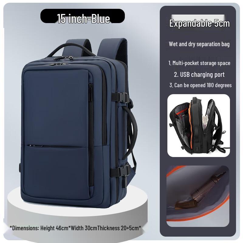 Li Shen Men's 17-inch Laptop Business Travel Backpack