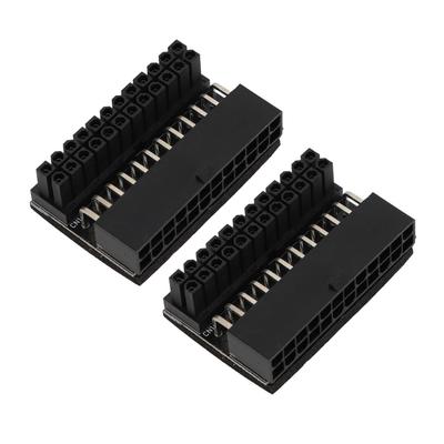 2 Stück ATX 24 Pin 90 Grad Adapter Motherboard 24Pin Buchse auf 24pin Stecker 90 Grad Verlängerungsstecker für Desktop-PC