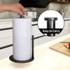 Tissue Holder Countertop, Kitchen Bathroom, Vertical Non Perforated Roll Paper Holder with Weighted Base, Tissue Tray
